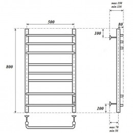 Полотенцесушитель электрический Point PN90858W П8 500x800 белый