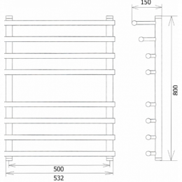 Полотенцесушитель электрический Двин F primo electro 100x50 1