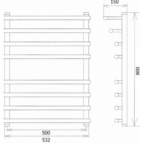 Полотенцесушитель электрический Двин F primo electro 100x50 1