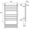 Полотенцесушитель электрический Point PN10156SPE П7 500x600 с полкой левый/правый хром