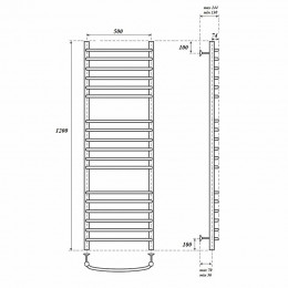 Полотенцесушитель электрический Point PN05152SE П18 500x1200 левый/правый хром