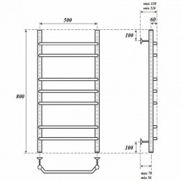 Полотенцесушитель водяной Point PN07158 П7 500x800 хром