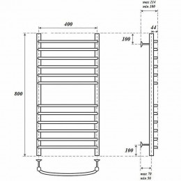 Полотенцесушитель водяной Point PN05148S П12 400x800 хром