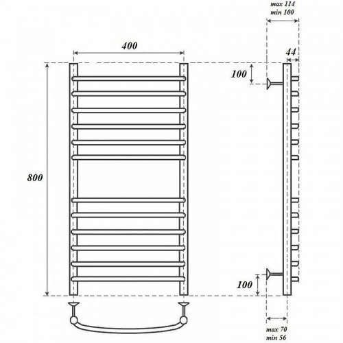 Полотенцесушитель водяной Point PN05148S П12 400x800 хром