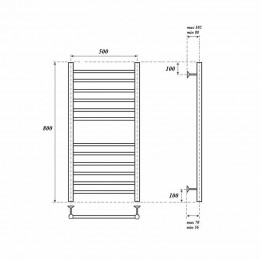 Полотенцесушитель электрический Point PN10158SE П12 500x800 левый/правый хром