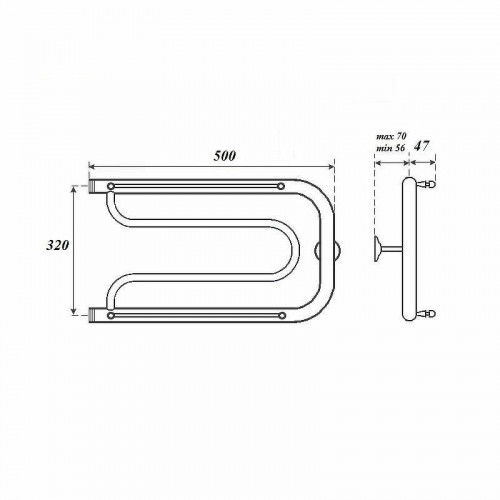 Полотенцесушитель водяной Point PN21335P 320x500 хром