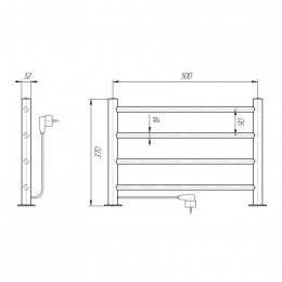 Полотенцесушитель электрический Domoterm Полка DMT-T4 38*53 EK L