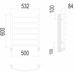 Водяной полотенцесушитель Terminus Классик П6 500х600