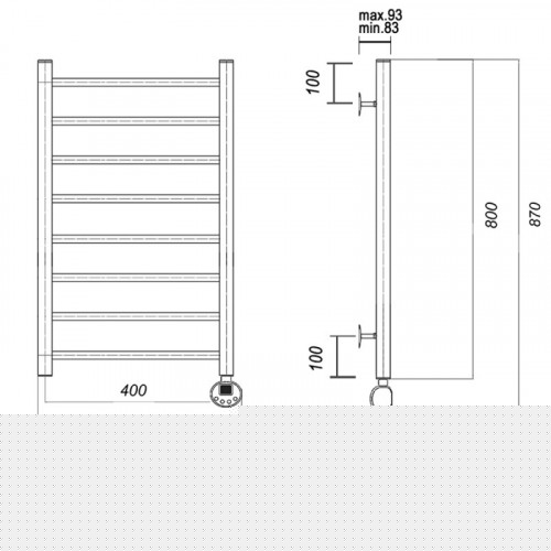 Полотенцесушитель электрический Domoterm Медея П8 400x800 ER золото