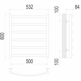 Водяной полотенцесушитель Terminus Атланта+ П6 500х600