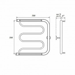 Полотенцесушитель водяной Point PN25555P 500x500 хром