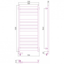 Электрический полотенцесушитель Сунержа Центурион 2.0 15-5602-1250 120х50 L тёмный титан муар