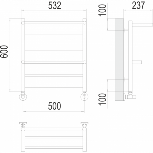 Водяной полотенцесушитель Terminus Анкона П6 500х600