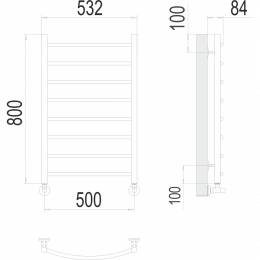 Водяной полотенцесушитель Terminus Классик П8 500х800