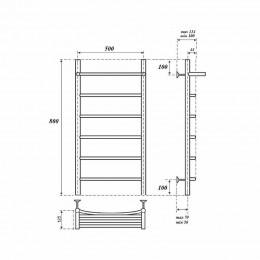 Полотенцесушитель водяной Point PN04158P П5 500x800 хром