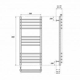 Полотенцесушитель водяной Point PN90158S П12 500x800 хром