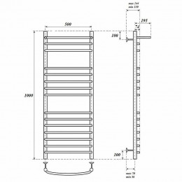 Полотенцесушитель водяной Point PN05150SP П14 500x1000 хром