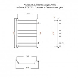 Водяной полотенцесушитель Aringa Лана AR03026CH 50x80x50 хром