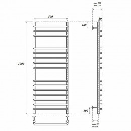Полотенцесушитель водяной Point PN09150S П15 500x1000 хром