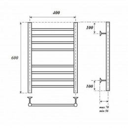 Полотенцесушитель электрический Point PN10146SE П8 400x600 левый/правый хром