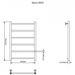 Полотенцесушитель Aquanet Mauro 282003 80х50 правый хром