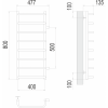 Водяной полотенцесушитель Terminus Стандарт П8 400х800 с боковым подключением 500