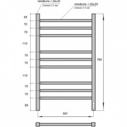 Полотенцесушитель электрический Point PN71858W П9 500x800 белый