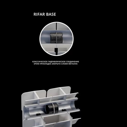 Биметаллический радиатор Rifar Base Ventil 200, 16 секций, с нижним правым подключением