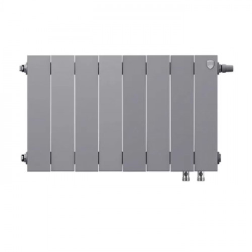 Биметаллический радиатор Royal Thermo PianoForte 300 Silver Satin VDR/8 секций с нижним подключением