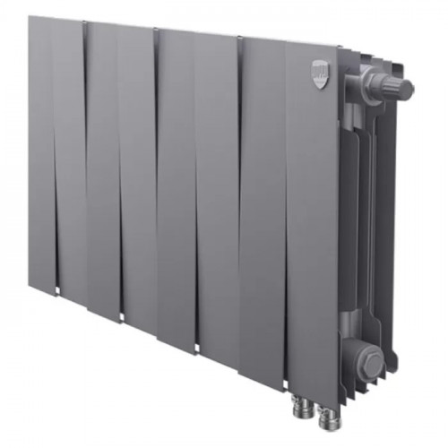 Биметаллический радиатор Royal Thermo PianoForte 300 Silver Satin VDR/8 секций с нижним подключением