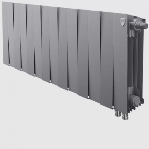 Биметаллический радиатор Royal Thermo PianoForte 300 Silver Satin VDR/14 секций с нижним подключением
