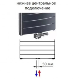 Биметаллический радиатор Rifar Convex Ventil 500/22 секции с нижним центральным подключением, антрацит