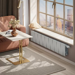 Биметаллический радиатор Royal Thermo PianoForte 200 Silver Satin VDR/18 секций с нижним подключением