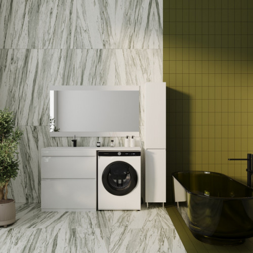 Тумба под раковину Style Line Даллас Люкс Plus 140 L СС-00002385 Белая