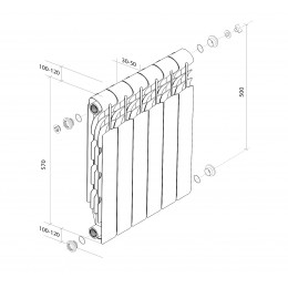 Радиатор алюминиевый Royal Thermo Revolution 500 12 секций