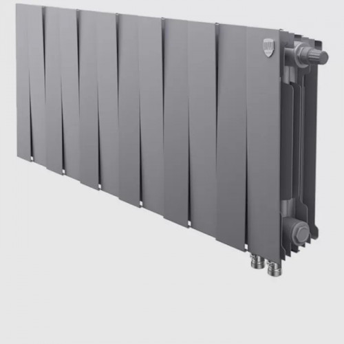 Биметаллический радиатор Royal Thermo PianoForte 300 Silver Satin VDR/12 секций с нижним подключением