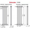 Трубчатый радиатор Zehnder Charleston Completto 2180/8 секций V001 Technoline нижнее подключение