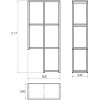 Comforty Стеллаж подвесной Порто 50 с открытыми полками дуб темно-коричневый/черный муар