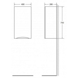 BelBagno Шкаф для ванной FLY-MARINO-750 R Bianco Lucido
