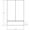СанТа Навесной шкаф Марс 60x90 над стиральной машиной белый/светлое дерево