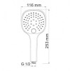 Душевая лейка WasserKRAFT A050, 3-функциональная, хром 9061321