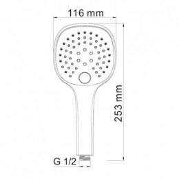 Душевая лейка WasserKRAFT A050, 3-функциональная, хром 9061321