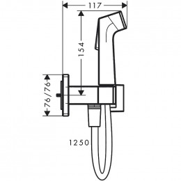 Гигиенический душ Hansgrohe E1 jet EcoSmart+ со смесителем 29233700 белый