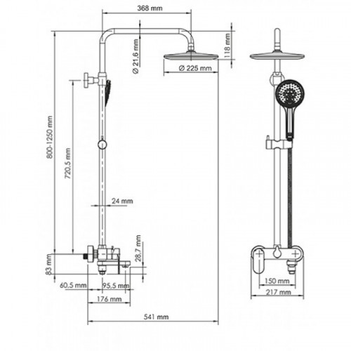 WasserKRAFT A18501 Душевой комплект со смесителем