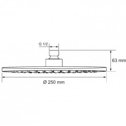 Верхний душ Aquanet Static AF330-84-R250B 261825 черный матовый
