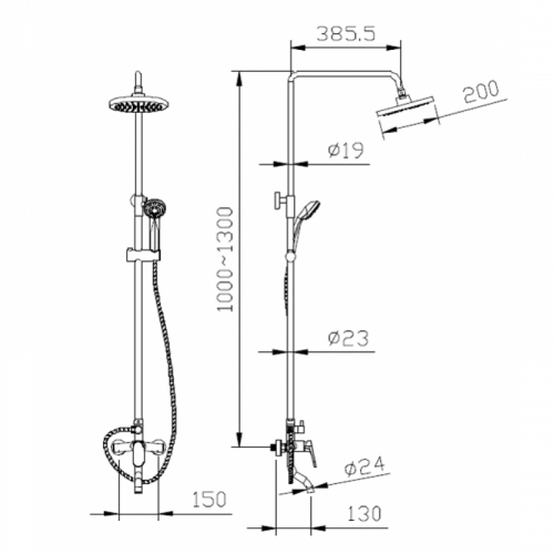 Душевая система Bravat Eler хром F6191238CP-A-RUS