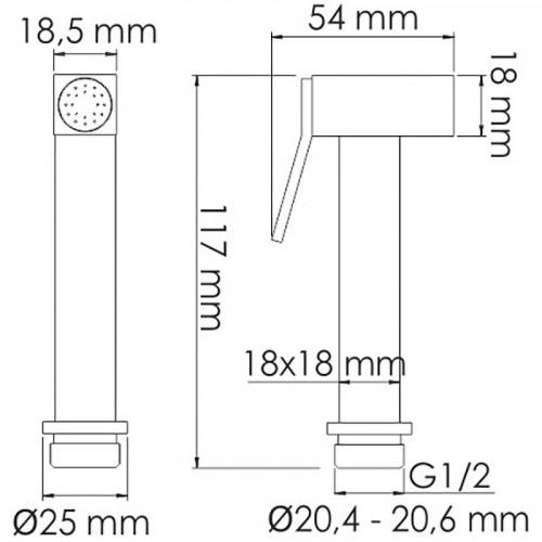 Комплект для биде WasserKRAFT A4651.271.057.136 хром
