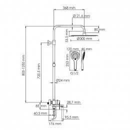 Душевая система WasserKRAFT A185.161.155.WM белая
