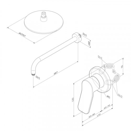 Душевой комплект Am.Pm X-Joy FB85A2R010 хром