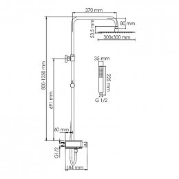Душевая система WasserKRAFT A114.162.130.CB Thermo черный